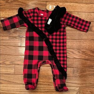 MudPie Plaid Red and Black Sleeper